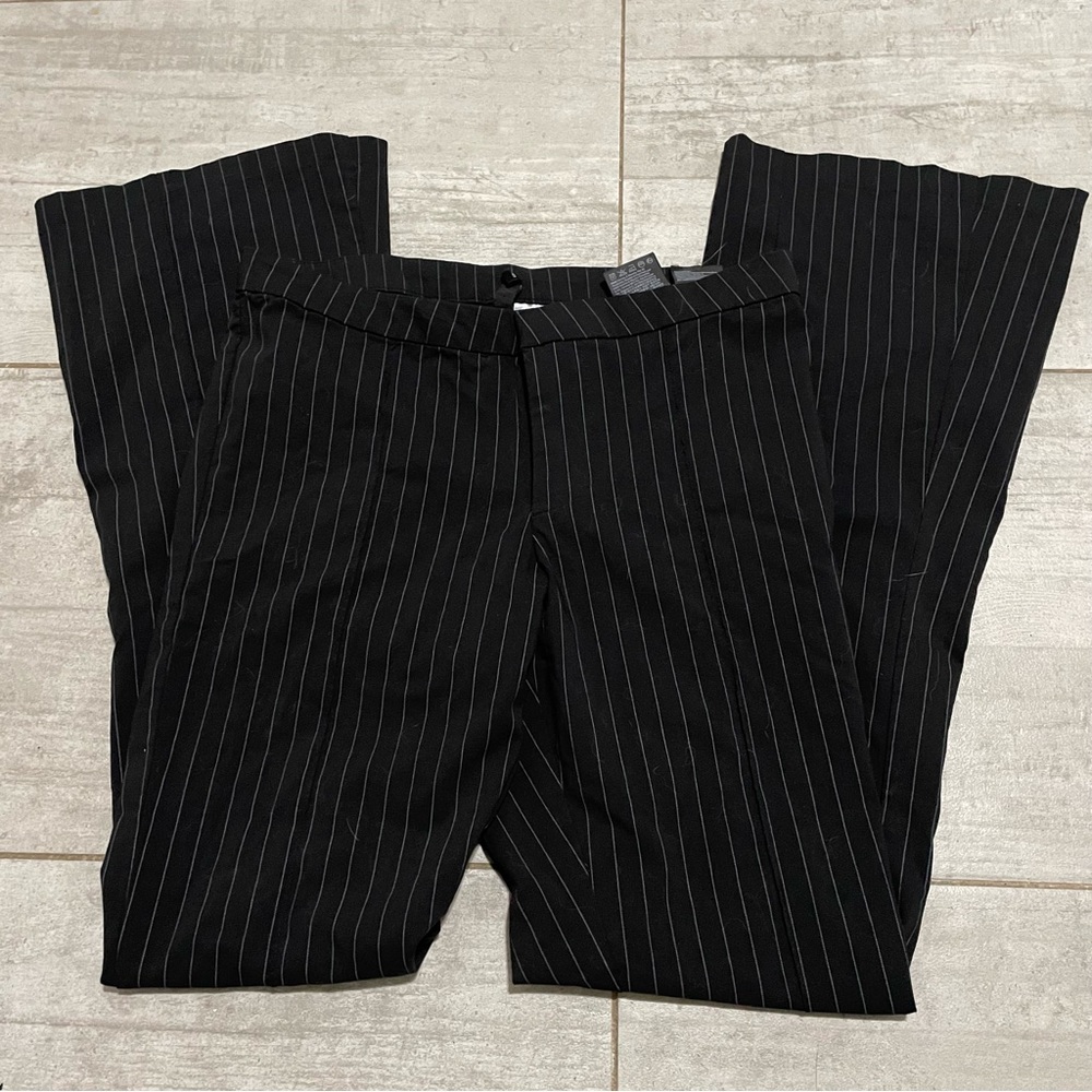 Black Low Waist Pinstripe Pants Size 6